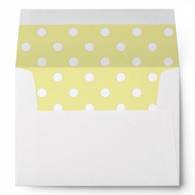 White Envelope, Yellow Polka Dot Lined Envelope