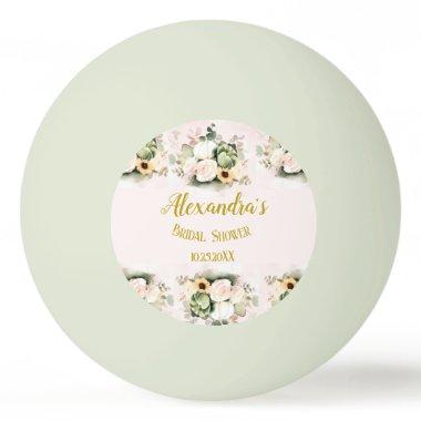 White fall Pumpkins floral  Ping Pong Ball