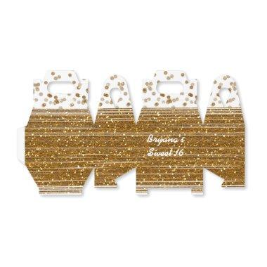 White & Faux Gold Confetti Dots Favor Boxes