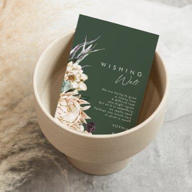 White Floral | Dark Green Wedding Wishing Well Enclosure