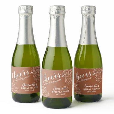 White Floral Hibiscus Mini Terracotta Sparkling Wine Label
