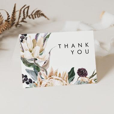 White Floral Thank You Invitations