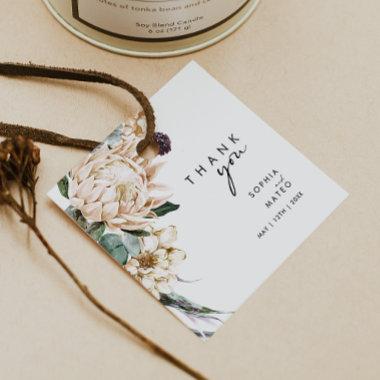 White Floral Thank You Favor Tags