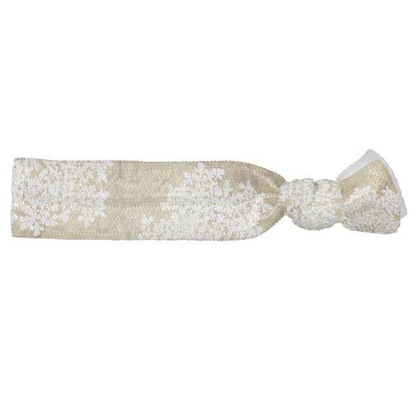 White Floral Vintage Wedding Elastic Hair Tie