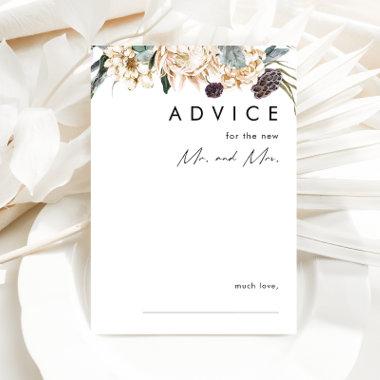 White Floral Wedding Advice Card