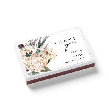 White Floral Wedding Favor Matchboxes