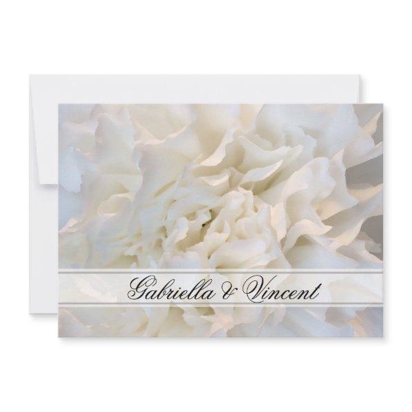 White Floral Wedding Flat Stationery Note