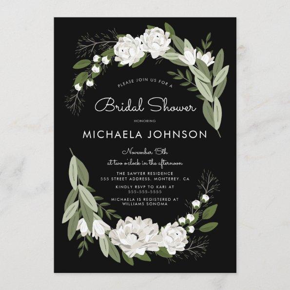 White Floral Wedding Sprigs Invitations