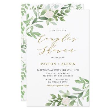White Flower Greenery Couples Shower
