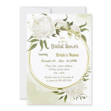 white flowers greenery gold wreath