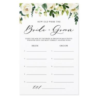 White Flowers How Old Were The Bride & Groom Invitations