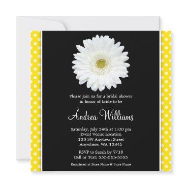 White Gerbera Daisy Yellow Polka Dot