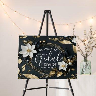 White Gold Floral Wreath  Welcome Foam Board