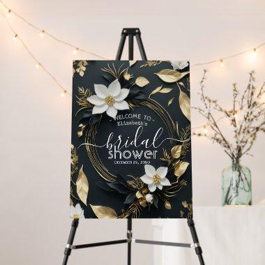 White Gold Floral Wreath  Welcome Foam Board