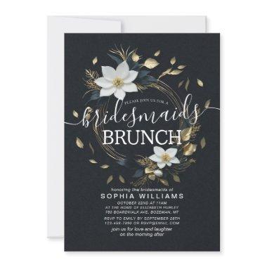 White Gold Floral Wreath Wedding Bridesmaid Brunch