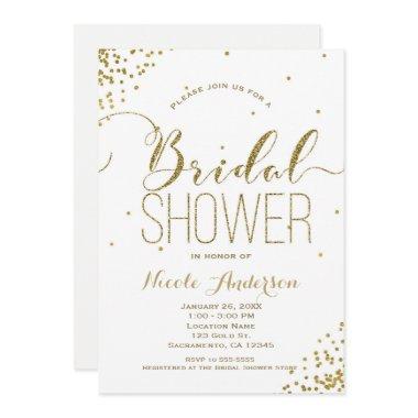 White & Gold Glam Glitter Corners