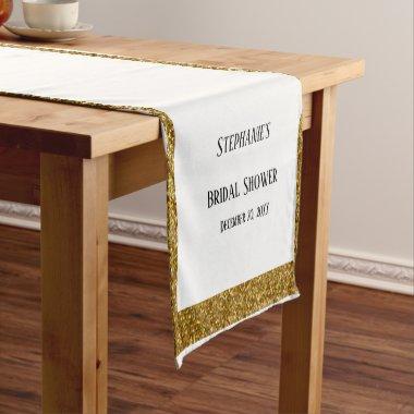 White Gold Glitter  Wedding Elegant Short Table Runner