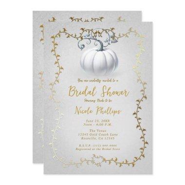 White & Gold Storybook White Pumpkin