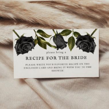 White Gothic Bridal Shower Recipe Request Enclosure Invitations