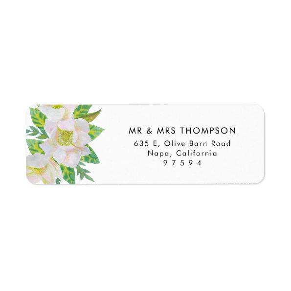 White Hellebore Floral Return Address Label