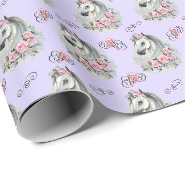 White Horse Wedding Wrapping Paper