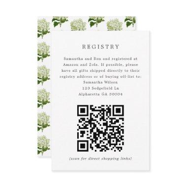 White Hydrangea Bridal  Registry Insert