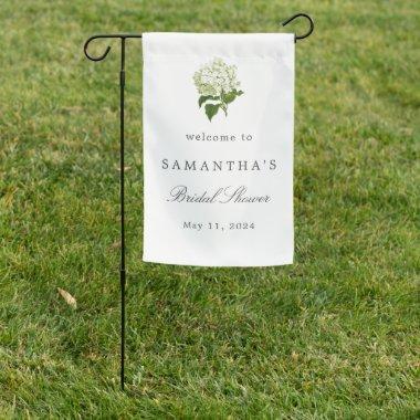 White Hydrangea  Welcome Garden Flag