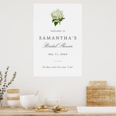 White Hydrangea  Welcome Sign