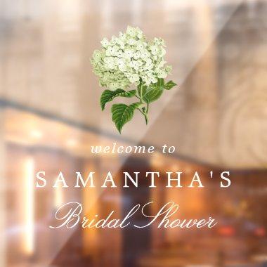 White Hydrangea  Welcome Window Cling