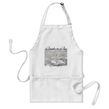 White Hydrangea "Bride-to-Be" apron