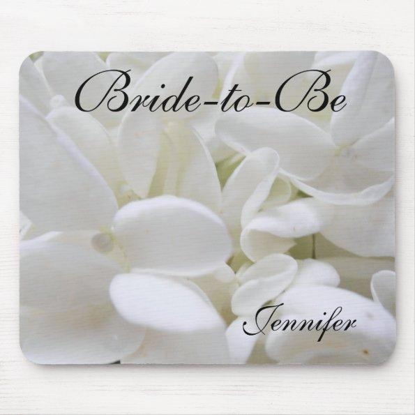 White Hydrangea "Bride-to-Be" mousepad