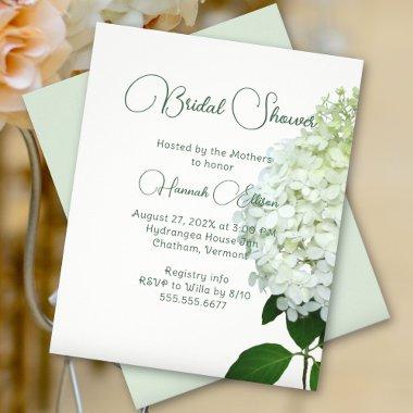 White Hydrangea Budget Bridal Shower Invitations Flyer