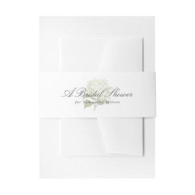 White Hydrangea Elegant Bride Name  Belly Band