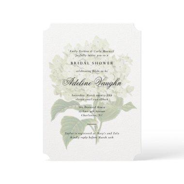 White Hydrangea Grandmillennial Bridal Shower Invitations