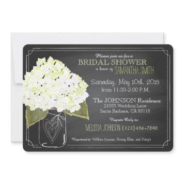 White Hydrangea Jar Chalkboard