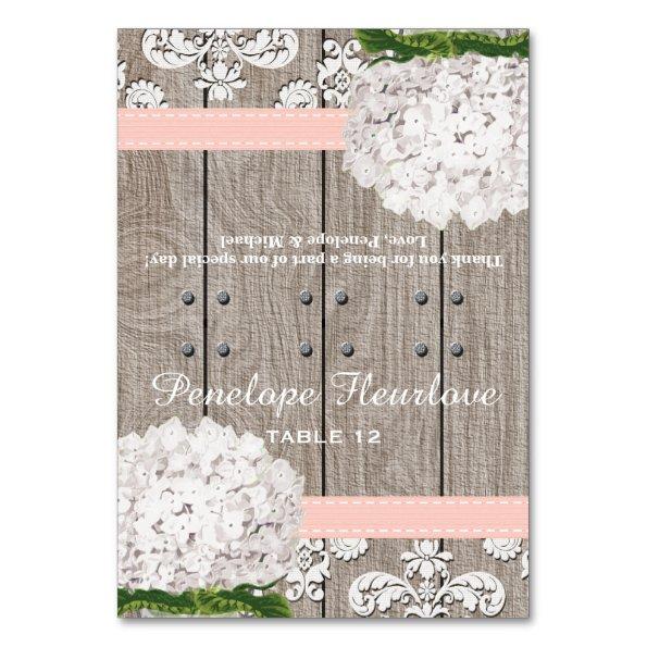 White Hydrangea Pink Ribbon DIY Tent Place