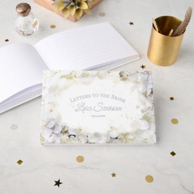 White Hydrangeas Watercolor Letters to the Bride Foil Guest Book