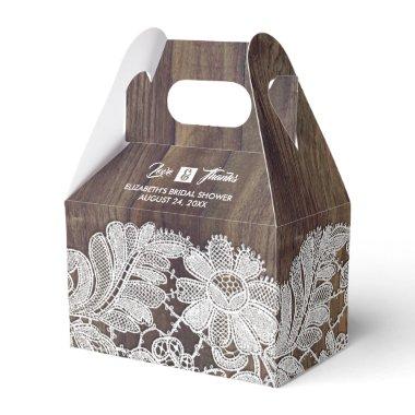White Lace | Barn Wood Bridal Shower Favor Boxes