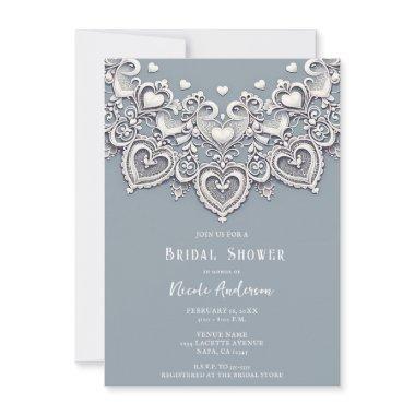 White Lace Hearts Romantic Charm