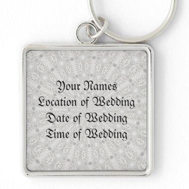 White Lace Wedding Kaleidoscope (Your Words Here) Keychain