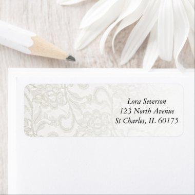 White Lace Wedding Label