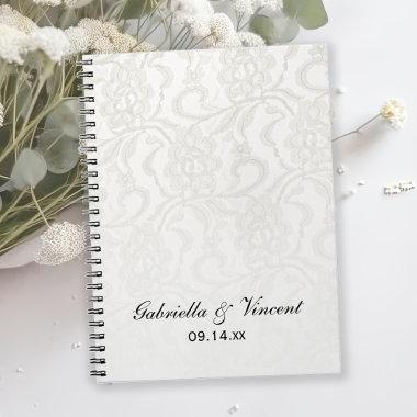 White Lace Wedding Notebook