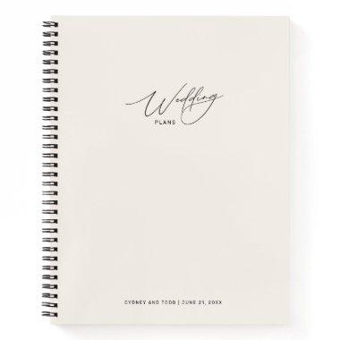 White Linen Wedding Plans Notebook