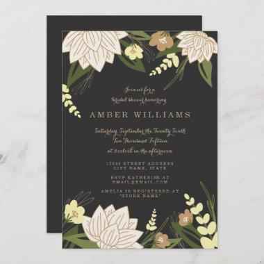 White Lotus Bridal Shower Invitations