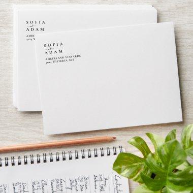 White Minimalist Elegant Wedding Envelope