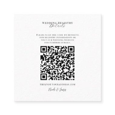 White Modern Minimal Wedding Registry QR Code Square Business