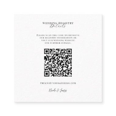 White Modern Minimal Wedding Registry QR Code Square Business
