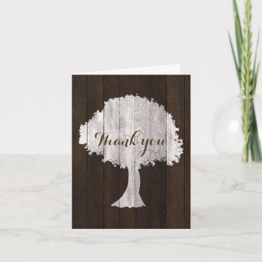 White Oak Tree Rustic Wedding Thank You Invitations