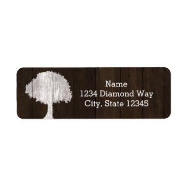 White Oak Tree & Wood Rustic Address Labels