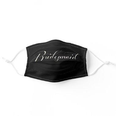 White on Black Bridesmaid Wedding Party Facemask Adult Cloth Face Mask